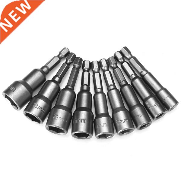 9pcs 6-14mm Hex Power Socket Nut Driver Setter 1/4 Inch Hex