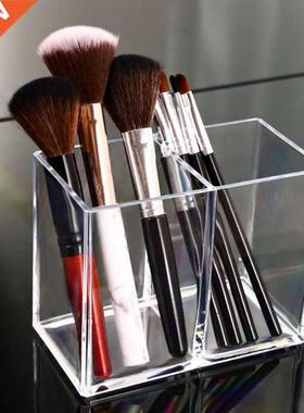 Organizer Box 2 Grids Acrylic Makeup Brush Storage Tube Clea