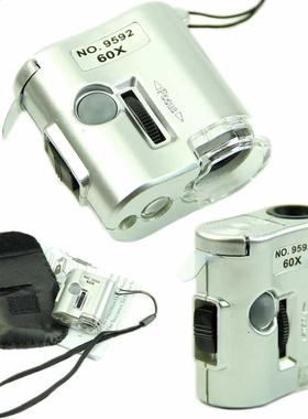 60X Microscope Illuminted Mgnifier Glss Jeweler Loupe Len
