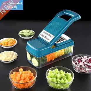 Blue multifunctional vegetable Fruit cutter garlic onion pot