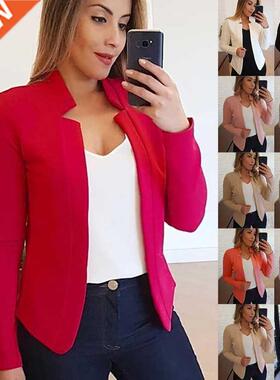 women's small suit long sleeve solid color coat top suit