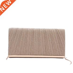 Women	s Fashion Pleated Sequin Evening Clutch Bag Wedding