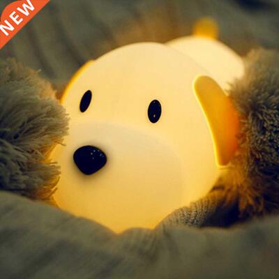 Silicone Dog LED Night Light Touch Sensor 2 Colors Dimmable