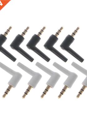 10 Pcs Gold Plated /4 Pole .5mm 90 Degrees Male Stereo Hea