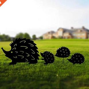 Stakes Metal Yard Decor Ground Animal Hedgehog Garden
