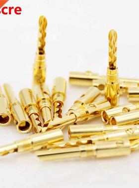 12pcs BA1418 24K Gold Plated Copper BFA 4mm Banana Plug Male