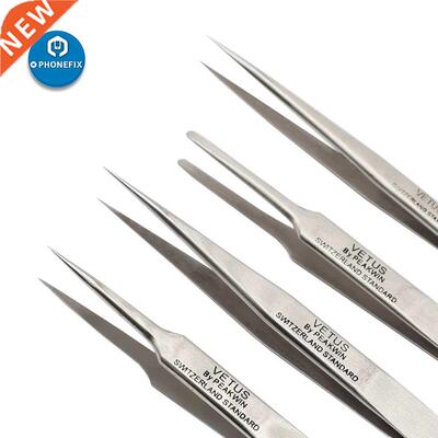 PHONEFIX Industrial Tweezers Anti-static Stainless Steel Cur