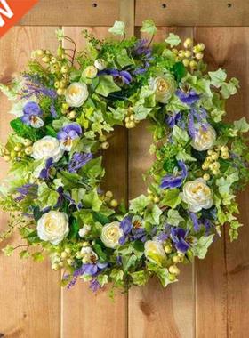 15.7in Front Door Wreath Artificial Flowers Garland Berry Fl