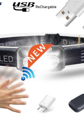 10000Lm Mini LED Headlamp Body Motion Sensor Headlight With