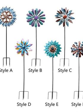 Metal Wind Spinner Wind Mills Stake Easy Spinning Outside 14