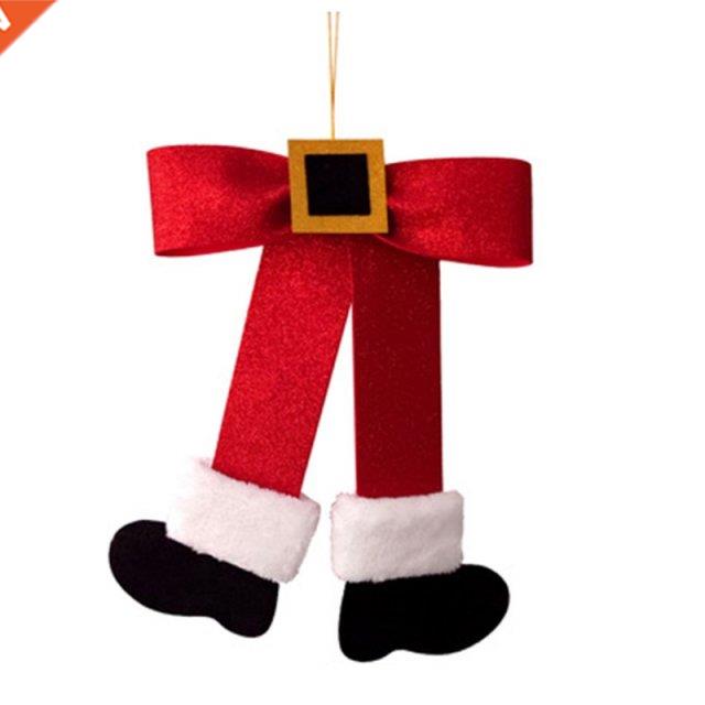 G6DA Creative Christmas Bows Large Santa Legs Xmas Tree Hang