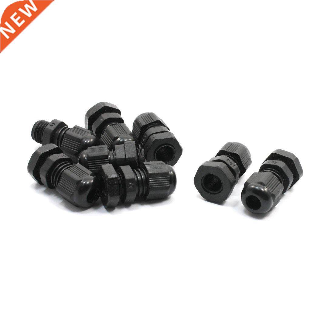 8 PCS PG7 Black Cable Gland Connector 3-6.5mm