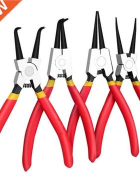 4 Pcs 7in Circlip Pliers Internal External Spring Bent Strai
