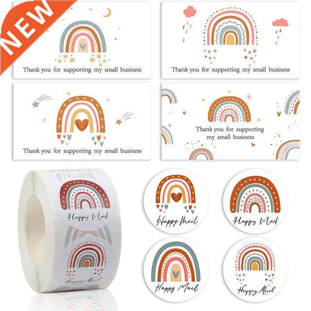 round rainbow cartoon sticker cute rectangle commercial gree