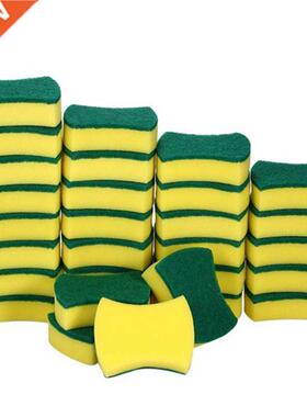 0pcs Multi-purpose Double-faced Sponge Scouring Pads Dish W