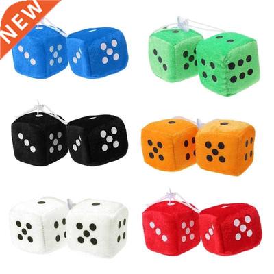 1 Pair Fuzzy Dice Dots Rear View Mirror Hanger Decoration Ca