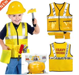 Toy Kids Construction Worker Costume 2022 Role For Kit Play