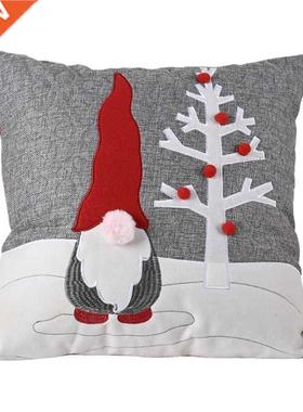 Christmas Decorative Throw Pillow Case Cartoon 3D Nose Facel