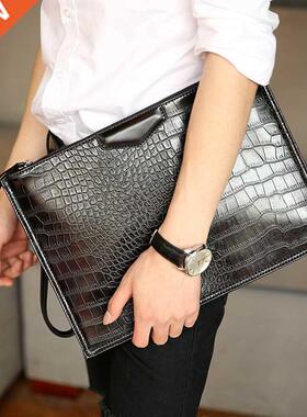 2022 New Leather bag Business Men Crocodile Leather Laptop T
