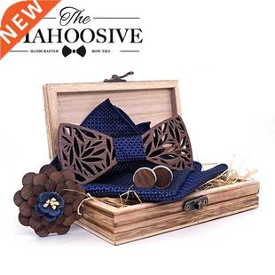 Tie Handkerchief Plaid Wooden Bowti 9;s Bow Men& Paisley Set