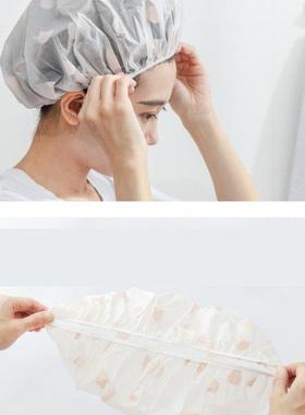 2 PCS Reusable Waterproof Bath Caps Water Drop Printed Hat E