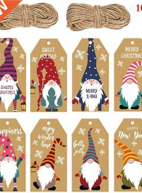 100pcs/Set Merry Christmas Tags Kraft Paper Cd Gift Label