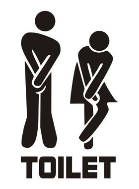 Removable Cute Man Woman Washroom Toilet WC Sign Stickers Fa