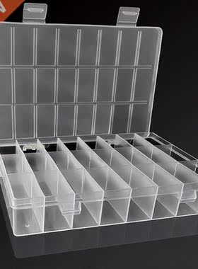 24 Slots Plastic Storage Jewelry Box Compartment Adjustable