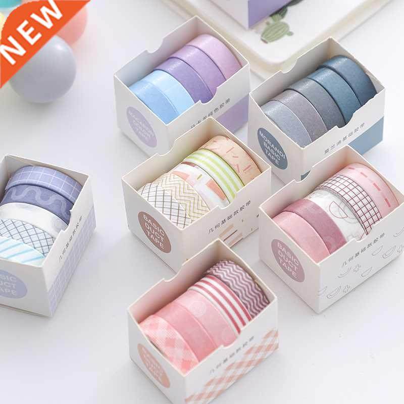 5Rolls/box Solid Color Washi Tape Set Decorative Masking Tap