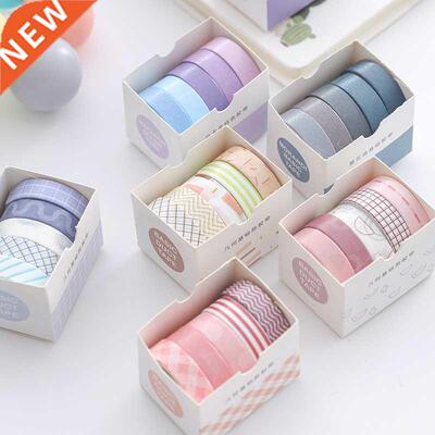 5Rolls/box Solid Color Washi Tape Set Decorative Masking Tap