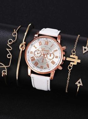 5PCS New Arrive Luxury Fashion Bracelet Watch Set Women Ladi