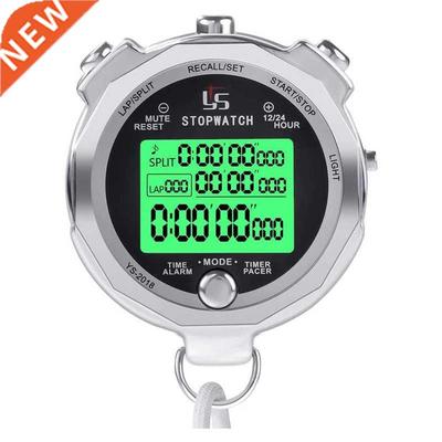 YS Stopwatch Metal Stopwatch Timer with Backlit Multi Lap Me
