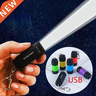 Pocket Torch Light Mini LED Keychain Rechargeable 1PC USB