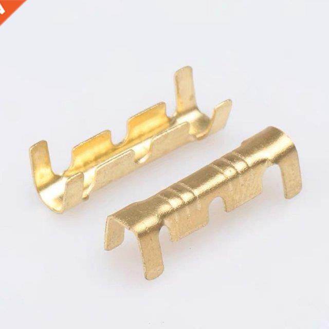 100 Pcs U-shape Copper Ring Terminals Crimp Kit Small Teeth