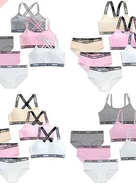 Girls Training Bras Panties Kids Cotton Underwear Sets Teens