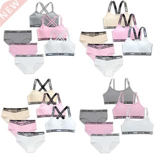 Girls Training Bras Panties Kids Cotton Underwear Sets Teens