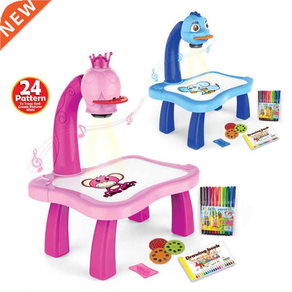 Led Projector Drawing Table Toys Kids Painting Board Desk Wi