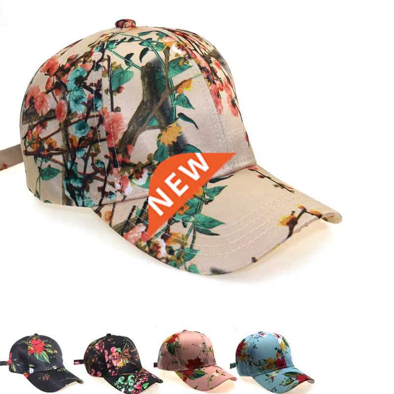 New Fashion 3D Flower Printed Baseball Caps Womens Outdoor T