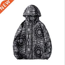 Hiphop Bandana Spring Jacket Men Hood Windbreaker Japan Y2K