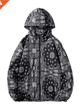 Hiphop Bandana Spring Jacket Men Hood Windbreaker Japan Y2K