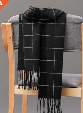 190*35cm Men girls neckwear cashmere check children scarf in