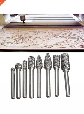 8pcs 6mm Shank Tungsten Carbide Carving Burrs Bit Double Cut