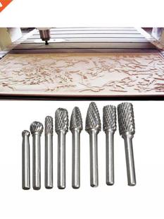 Tungsten Carbide Double 6mm Cut Bit Shank Burrs 8pcs Carving