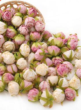 0pcs 4cm Oil painting Rose Bud Artificial Silk Flower Heads