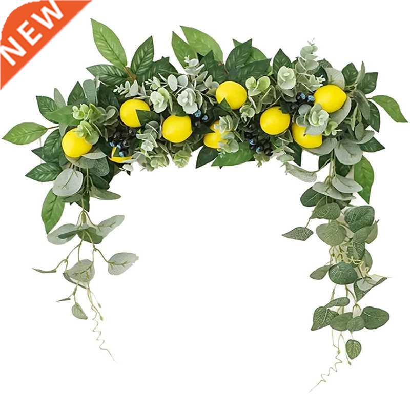 Greenery Swag Artificial Lemon Fruit Swag Front Door Hanging