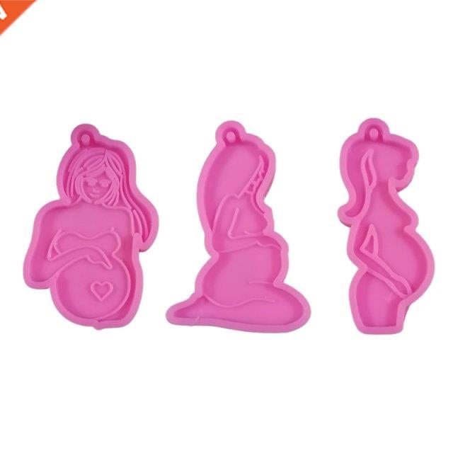 3Pcs Epoxy Resn Mold Thanksgvng Theme Pregnant Women Keyc