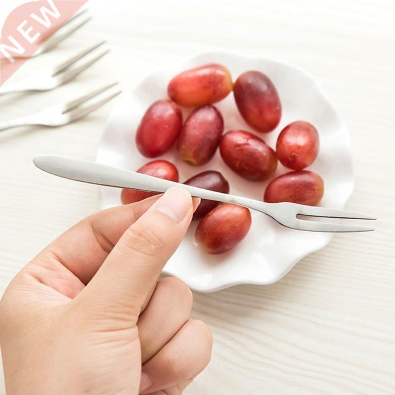 1Pcs Stainless Steel Fruit Dessert Cake Dessert Fork Long Ha