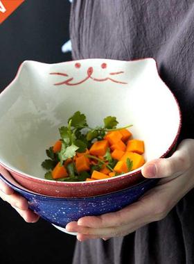 8 inch Ctoon Kitty Bowl Ceramic Noodle Bowl Lge Ramen B