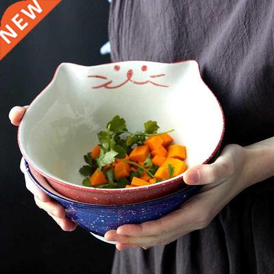 8 inch Ctoon Kitty Bowl Ceramic Noodle Bowl Lge Ramen B