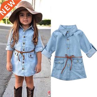 Mini Clothes Jean Toddler Dress Short Denim Girls Girl New